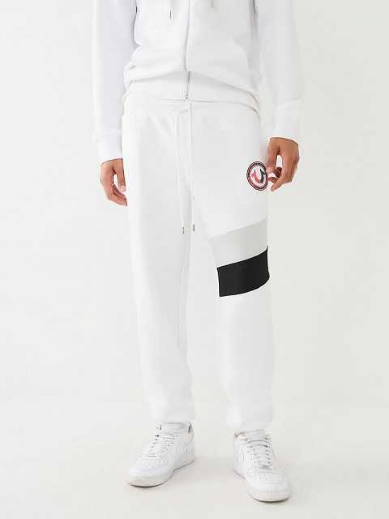 True Religion Logo Patch Klassiska Joggingbyxor Herr Vita | BXC469028