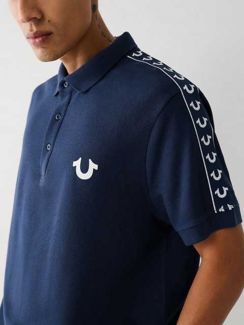 True Religion Logo Polotröja Herr Marinblå Blå | SIR691542