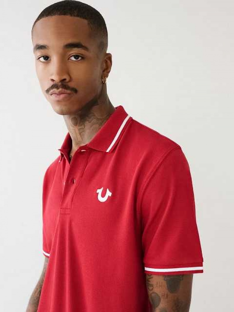 True Religion Logo Polotröja Herr Röda | CDT347208