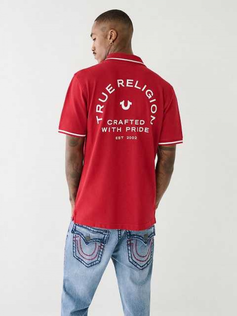 True Religion Logo Polotröja Herr Röda | CDT347208