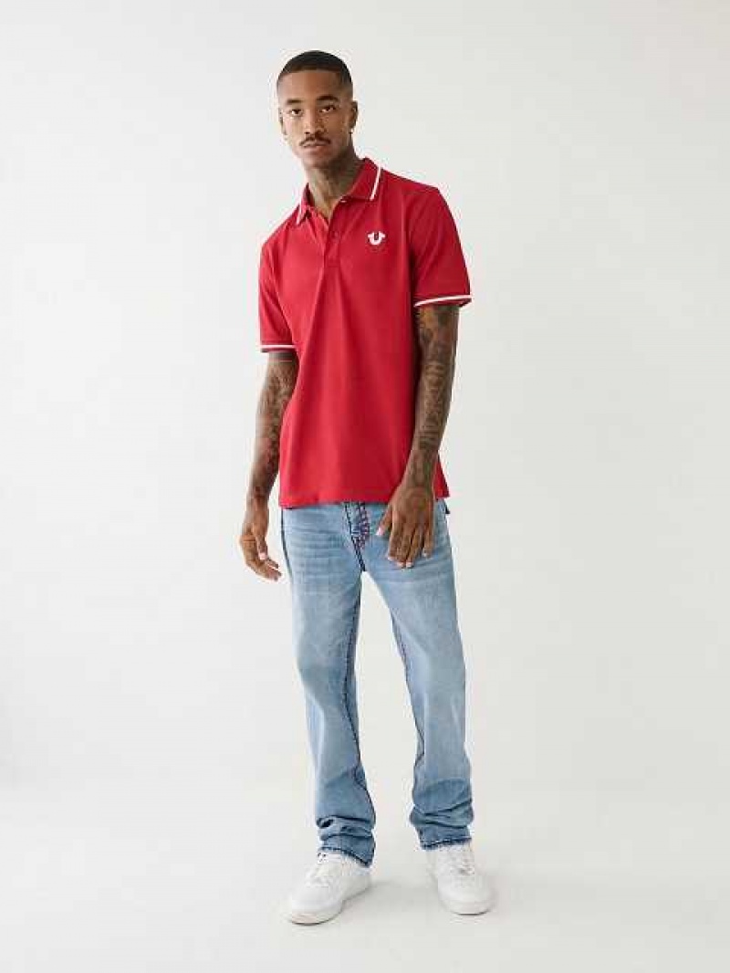 True Religion Logo Polotröja Herr Röda | CDT347208