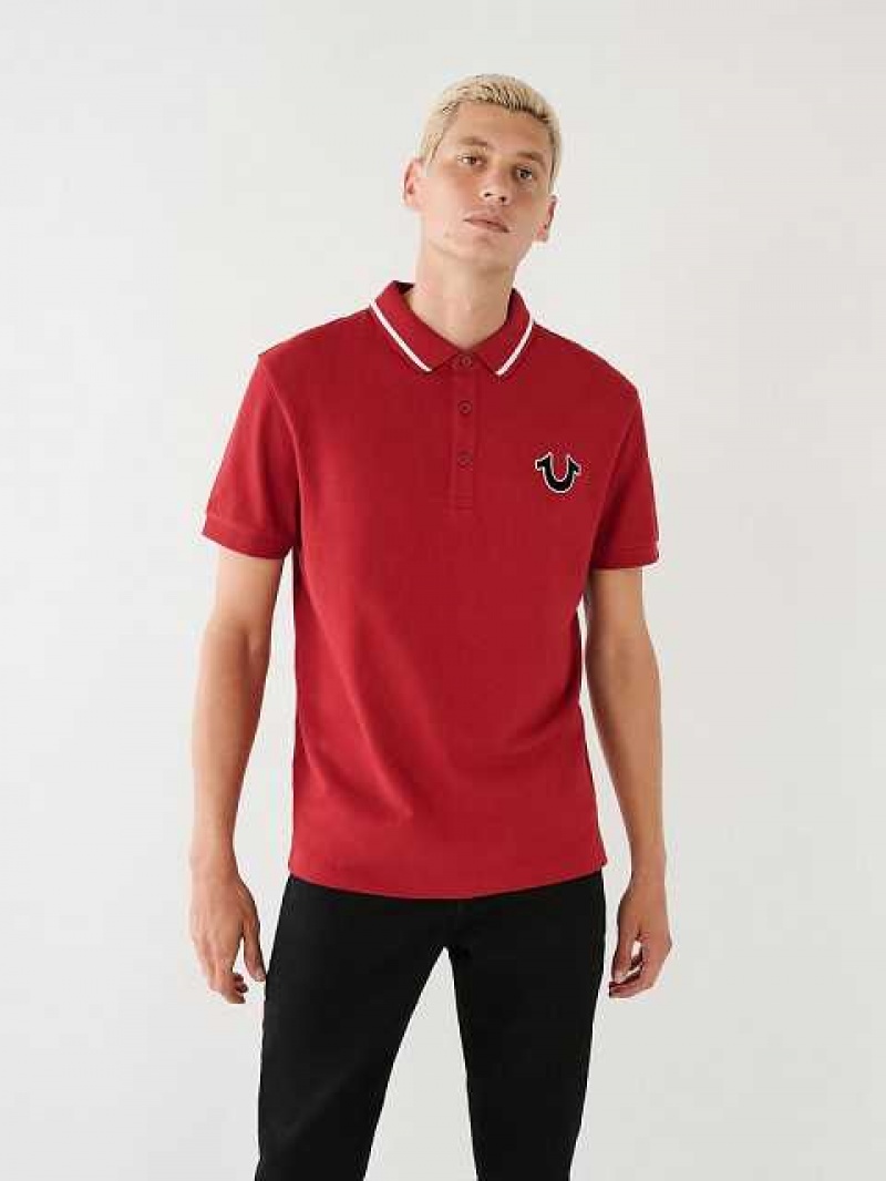 True Religion Logo Polotröja Herr Röda | WSD054289