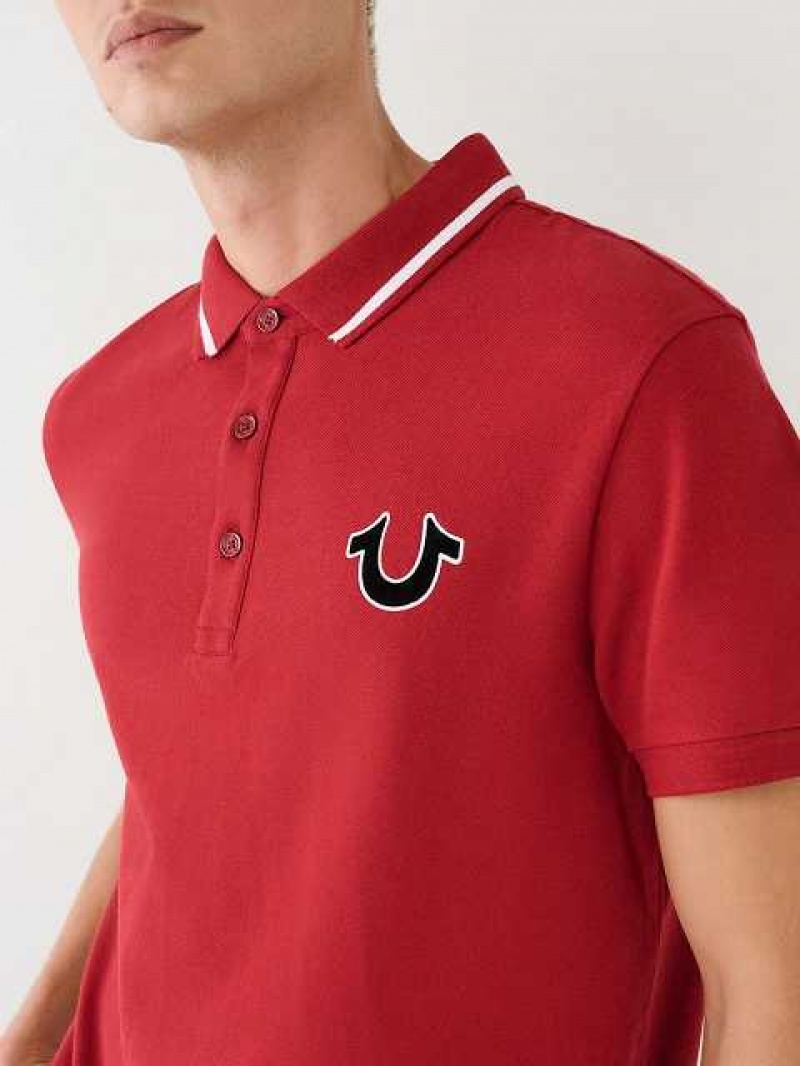 True Religion Logo Polotröja Herr Röda | WSD054289