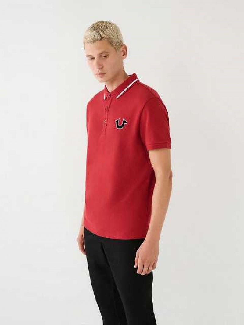 True Religion Logo Polotröja Herr Röda | WSD054289