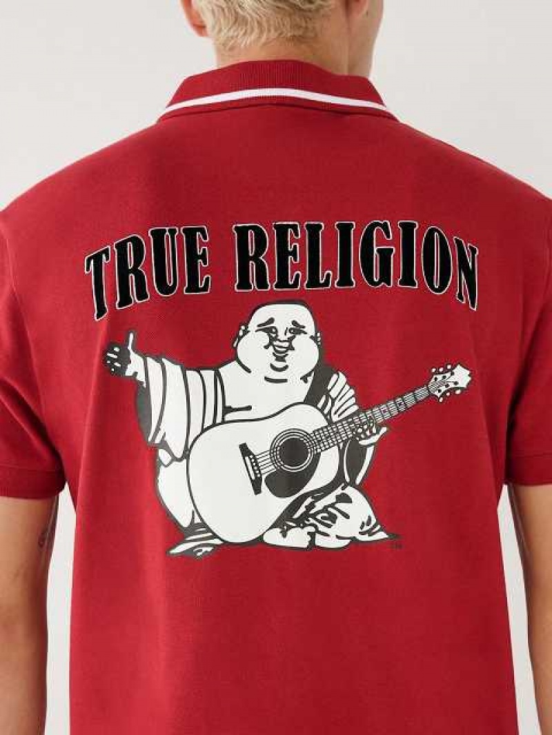 True Religion Logo Polotröja Herr Röda | WSD054289