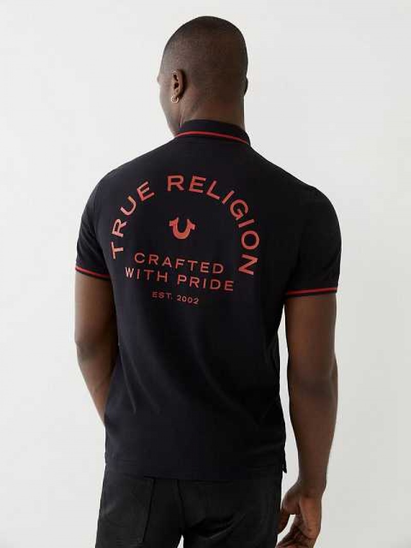 True Religion Logo Polotröja Herr Svarta | ROK872431