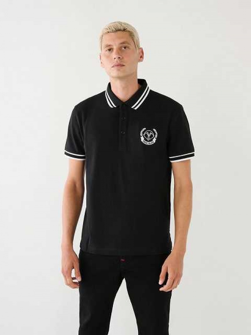 True Religion Logo Polotröja Herr Svarta | PMG480376