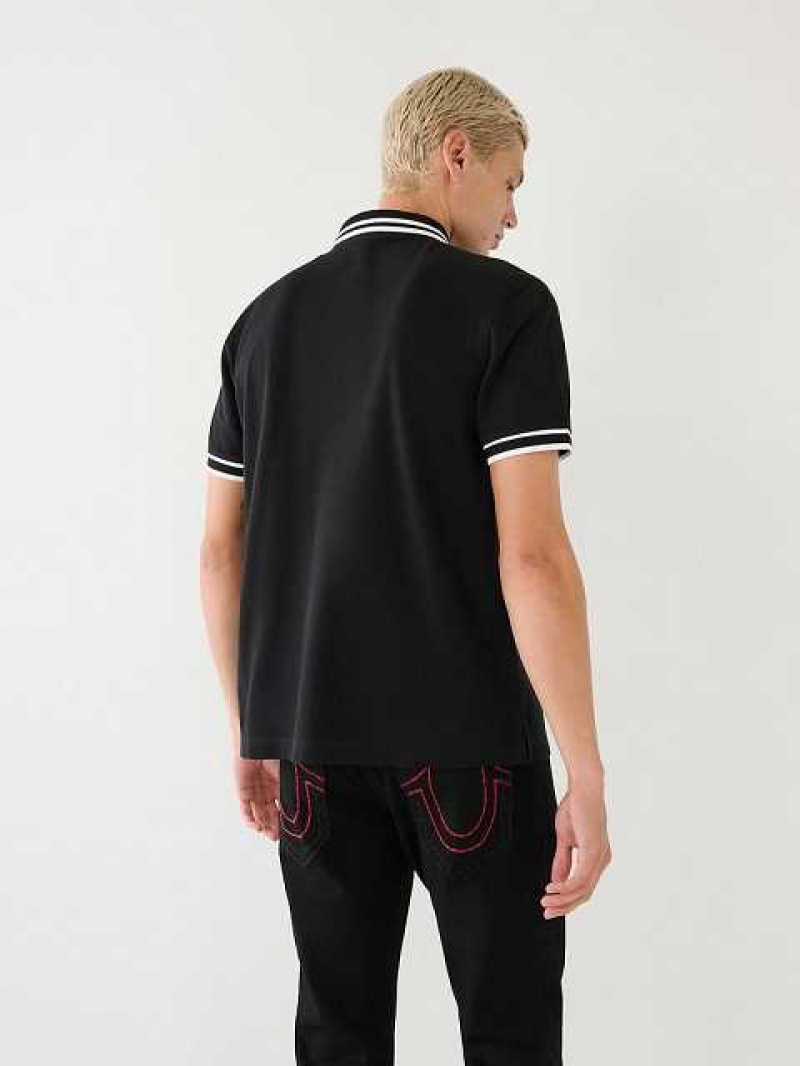 True Religion Logo Polotröja Herr Svarta | PMG480376