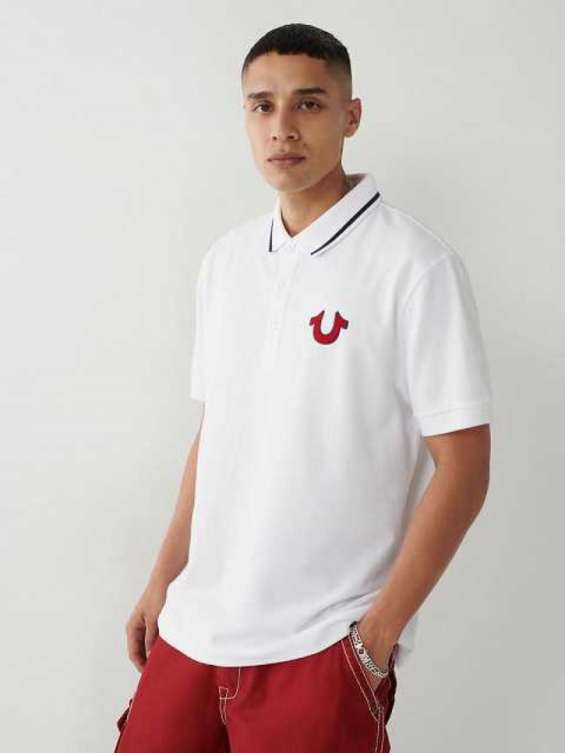 True Religion Logo Polotröja Herr Vita | EKV183762