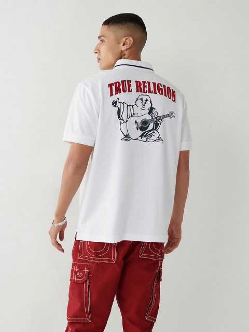 True Religion Logo Polotröja Herr Vita | EKV183762