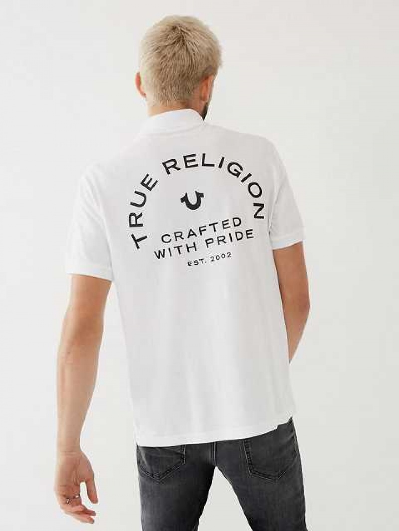 True Religion Logo Polotröja Herr Vita | KGZ246137