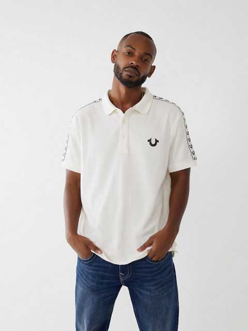 True Religion Logo Polotröja Herr Vita | LHB952160