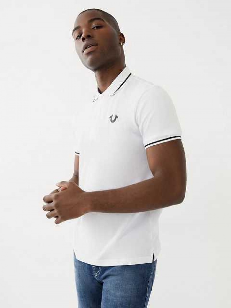 True Religion Logo Polotröja Herr Vita | NAS128930