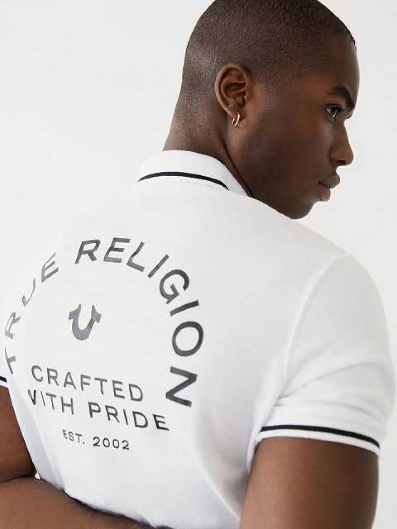 True Religion Logo Polotröja Herr Vita | NAS128930