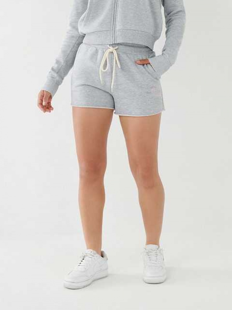 True Religion Logo Sweat Shorts Dam Grå | HRU437612