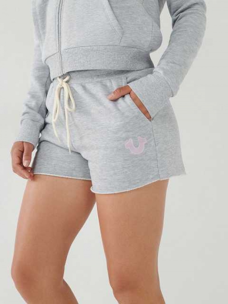 True Religion Logo Sweat Shorts Dam Grå | HRU437612