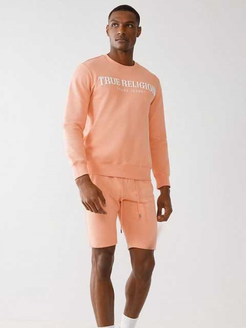 True Religion Logo Sweat Shorts Herr Orange | ETB857964