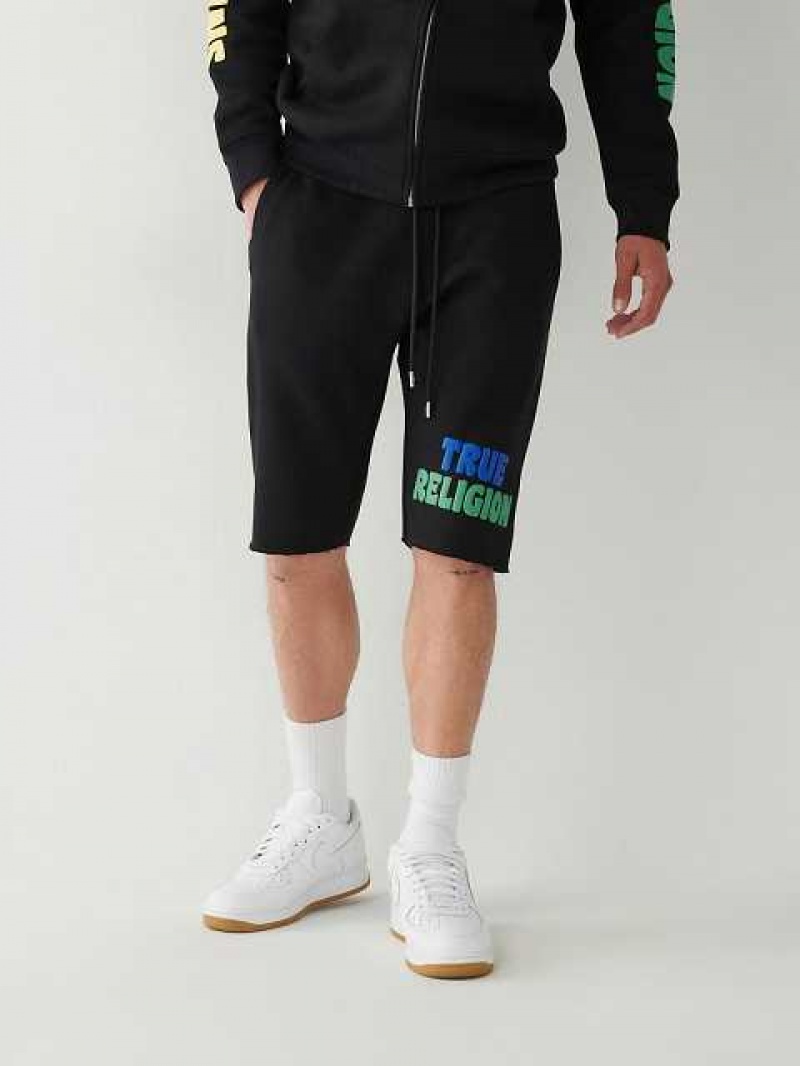 True Religion Logo Sweat Shorts Herr Svarta | STX456932