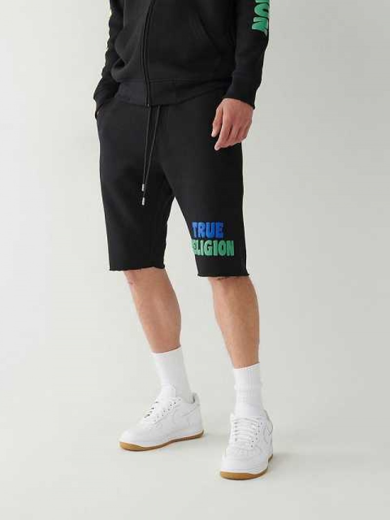 True Religion Logo Sweat Shorts Herr Svarta | STX456932