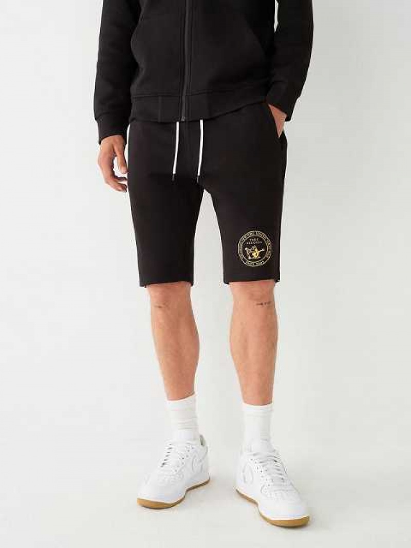 True Religion Logo Sweat Shorts Herr Svarta | IFS268935