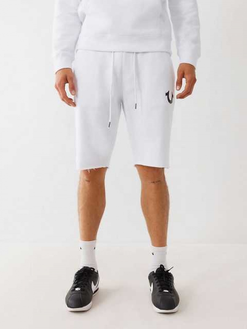 True Religion Logo Sweat Shorts Herr Vita | ZTN376825