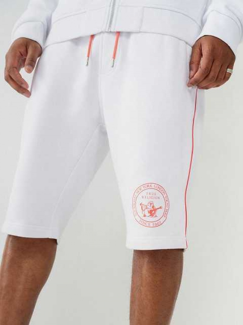 True Religion Logo Sweat Shorts Herr Vita | HUM964327