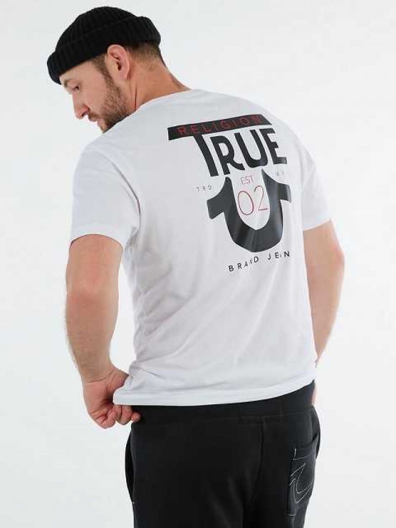 True Religion Logo T-shirt Herr Vita | CRF416782