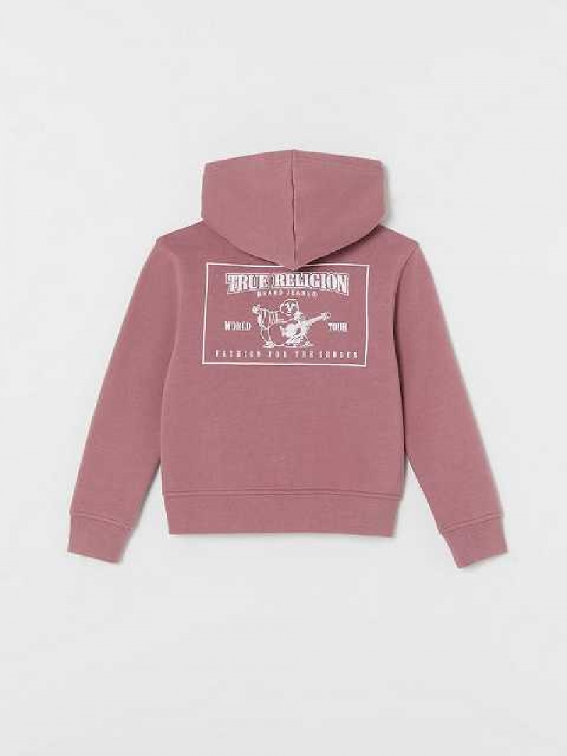 True Religion Logo Zip Hoodie Barn Lila | FWZ648519