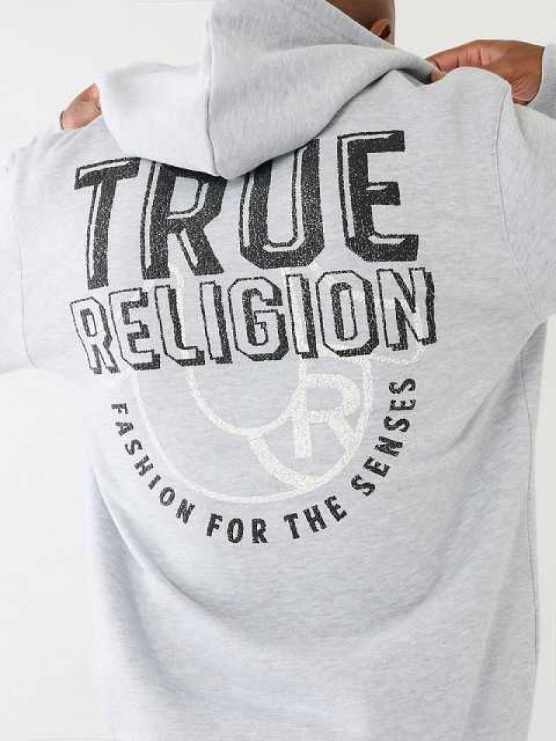 True Religion Logo Zip Hoodie Herr Grå | CFT295780