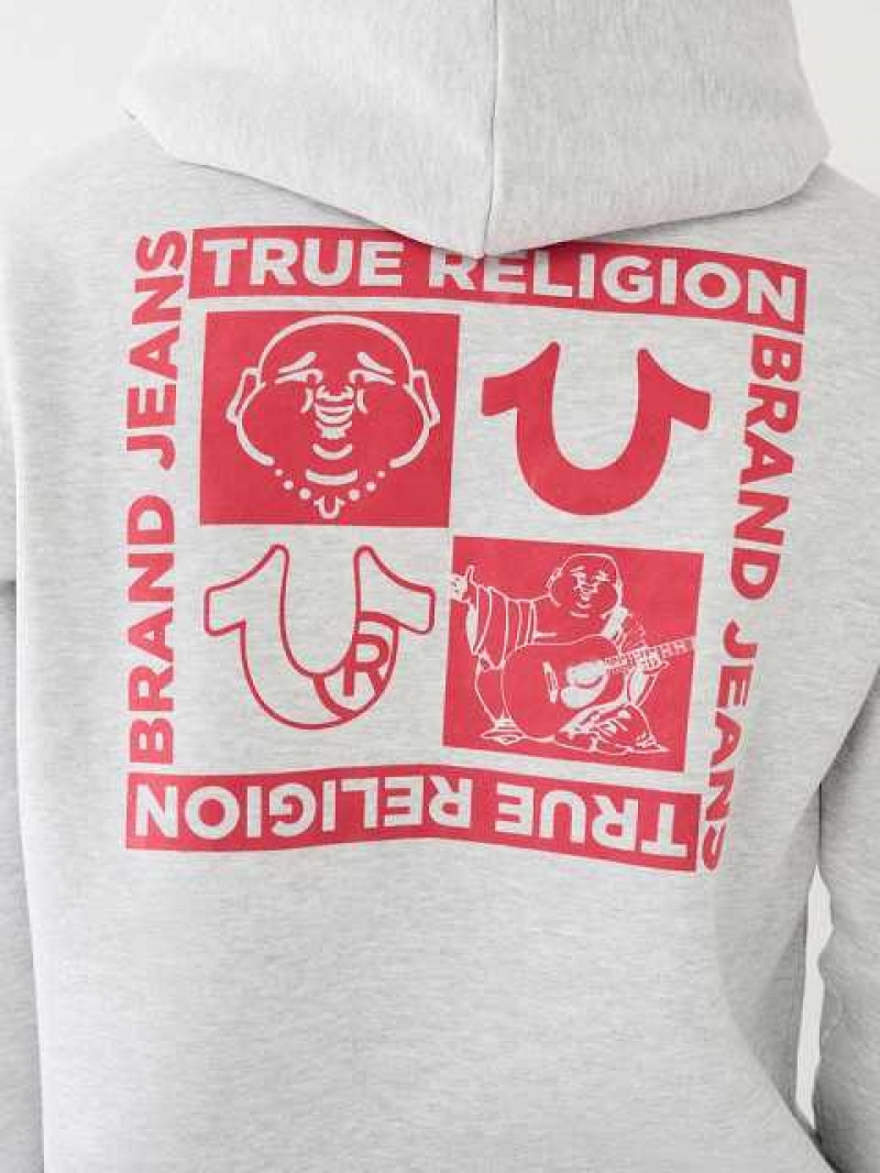 True Religion Logo Zip Hoodie Herr Grå | LSF973805