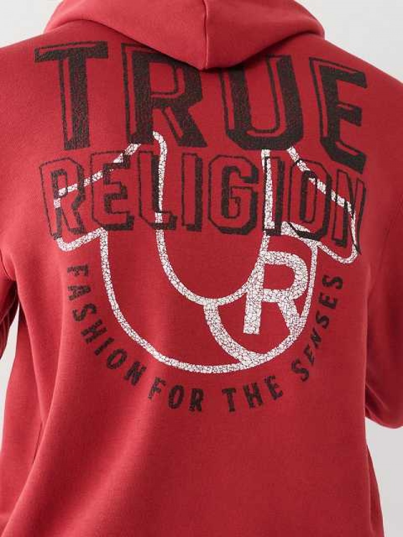 True Religion Logo Zip Hoodie Herr Röda | GQY902375