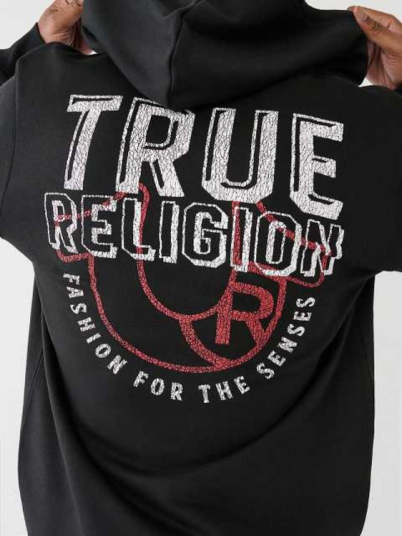 True Religion Logo Zip Hoodie Herr Svarta | WTV264937