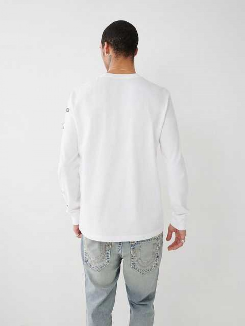 True Religion Long Sleeve Logo Tour T-shirt Herr Vita | ECI601253