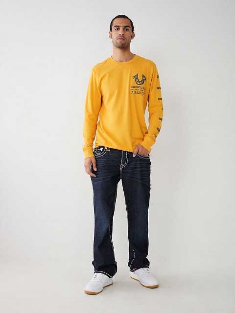 True Religion Long Sleeve Logo Tour T-shirt Herr Gula | MAG305241