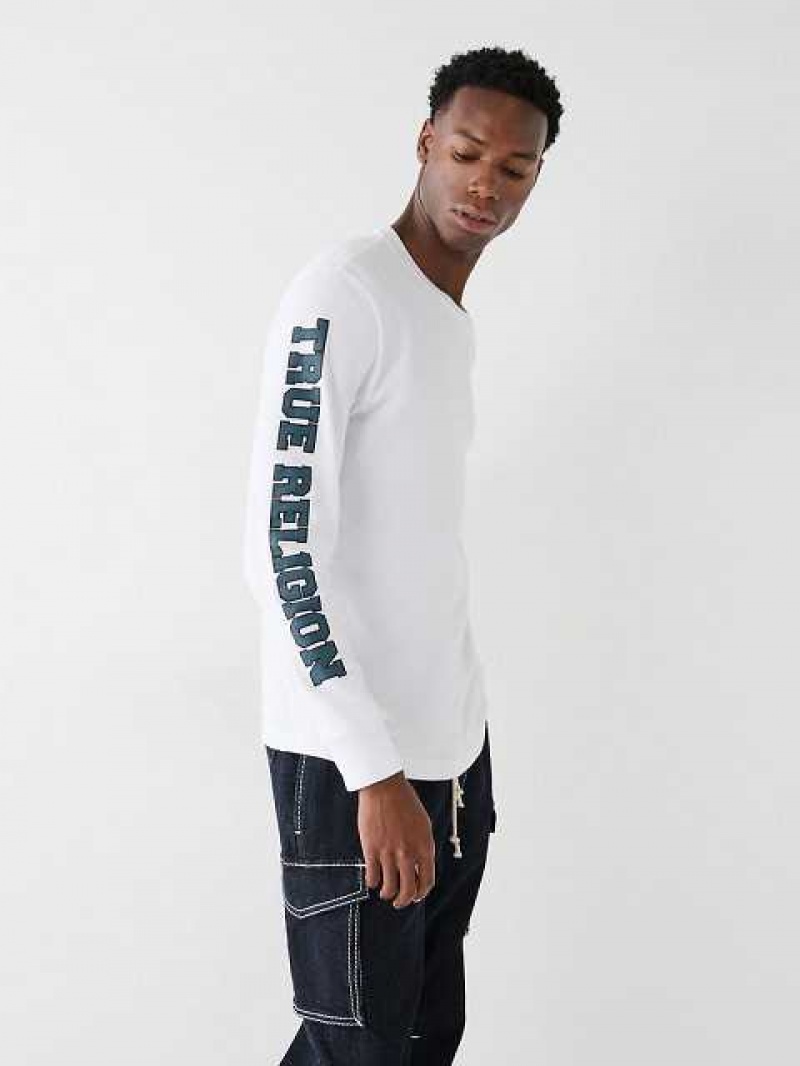 True Religion Long Sleeve True Logo T-shirt Herr Vita | NTG397546