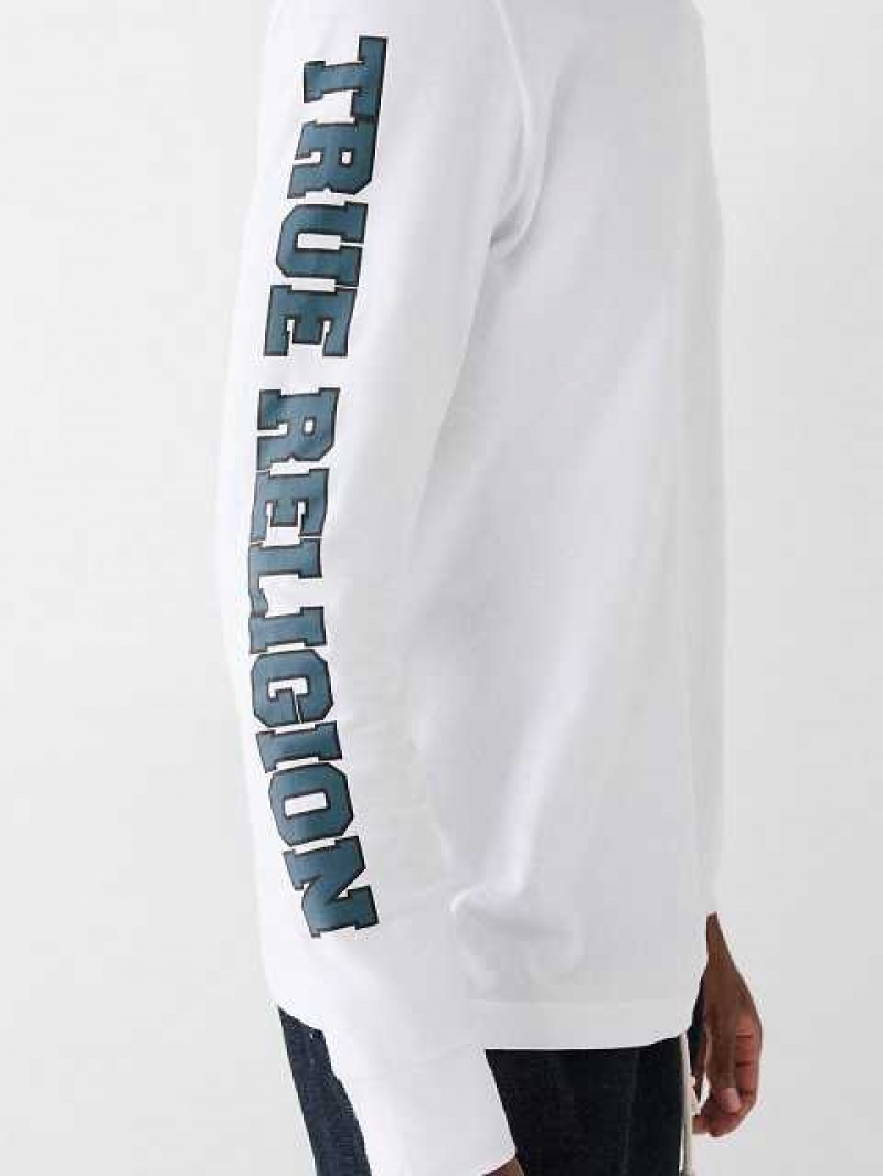 True Religion Long Sleeve True Logo T-shirt Herr Vita | NTG397546