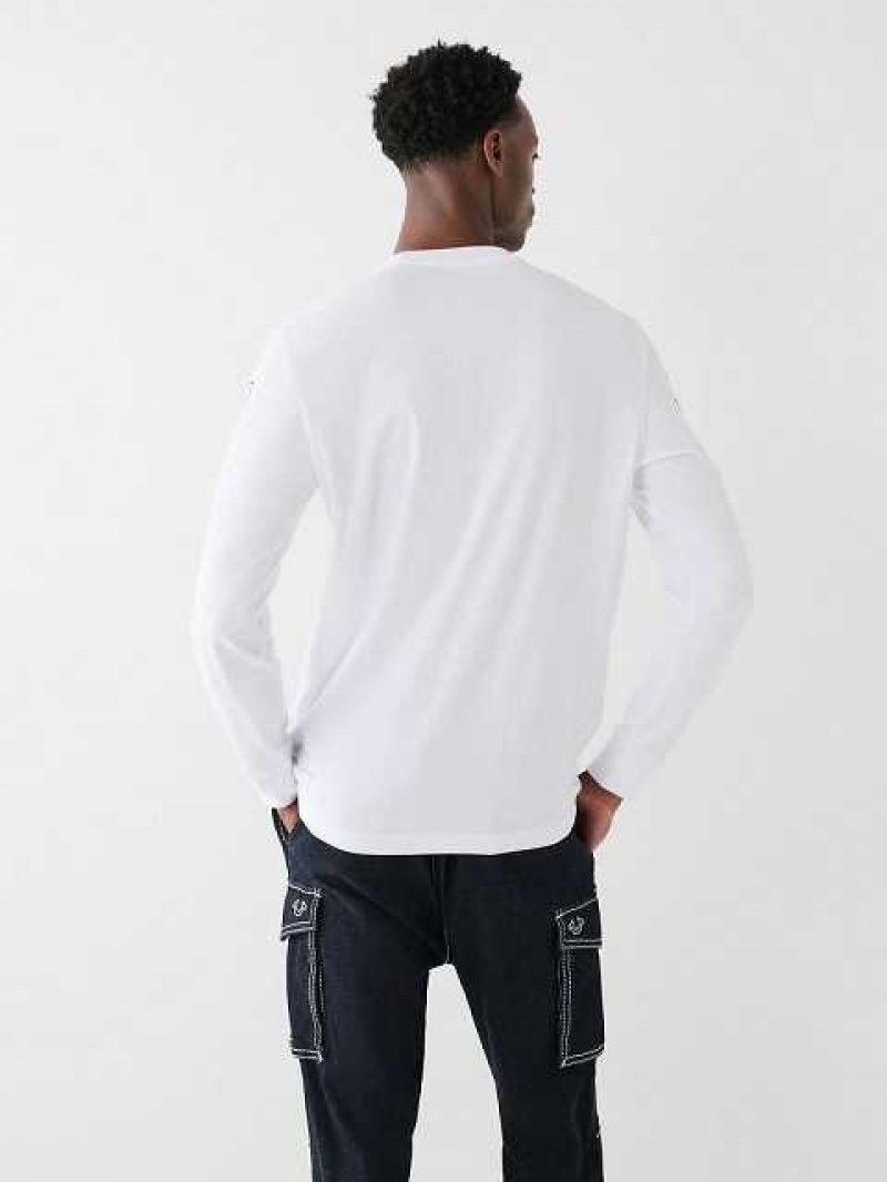 True Religion Long Sleeve True Logo T-shirt Herr Vita | NTG397546