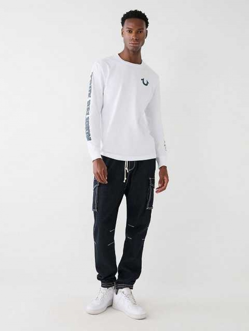 True Religion Long Sleeve True Logo T-shirt Herr Vita | NTG397546