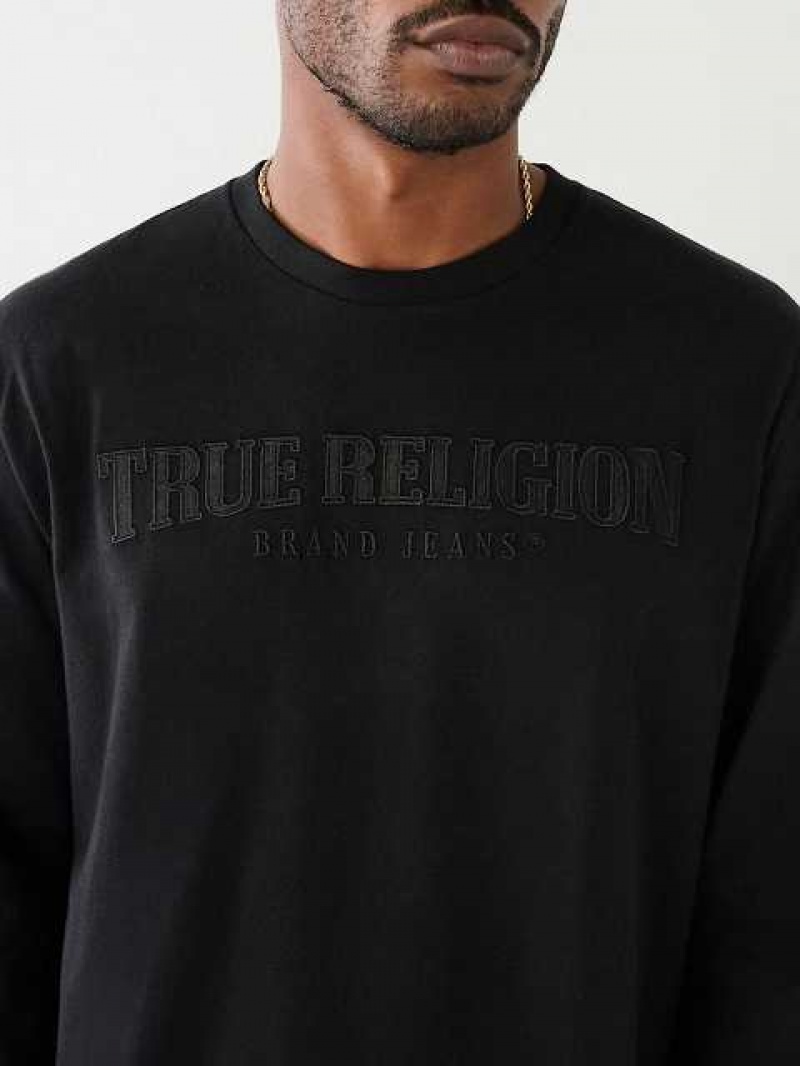 True Religion Long Sleeve True Logo T-shirt Herr Svarta | OSN297430