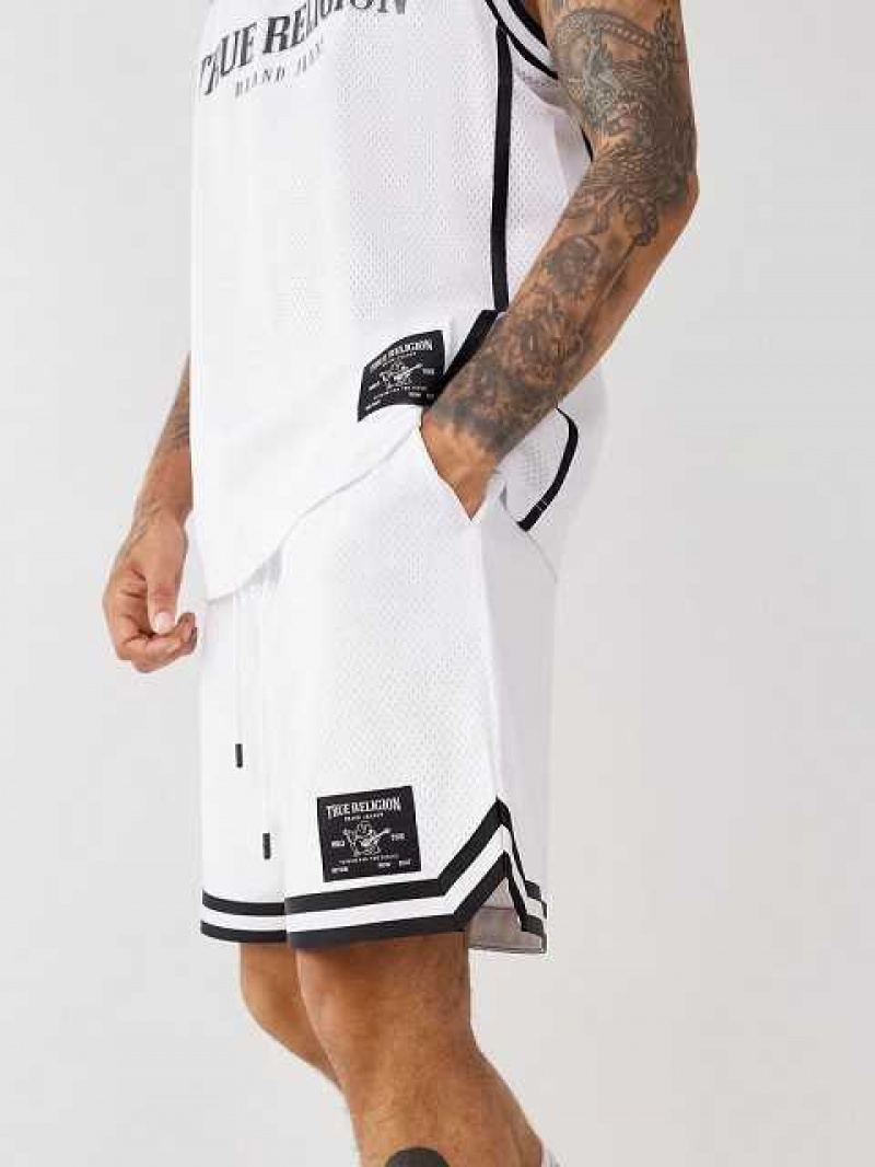 True Religion Mesh Logo Shorts Herr Vita | XKV752439