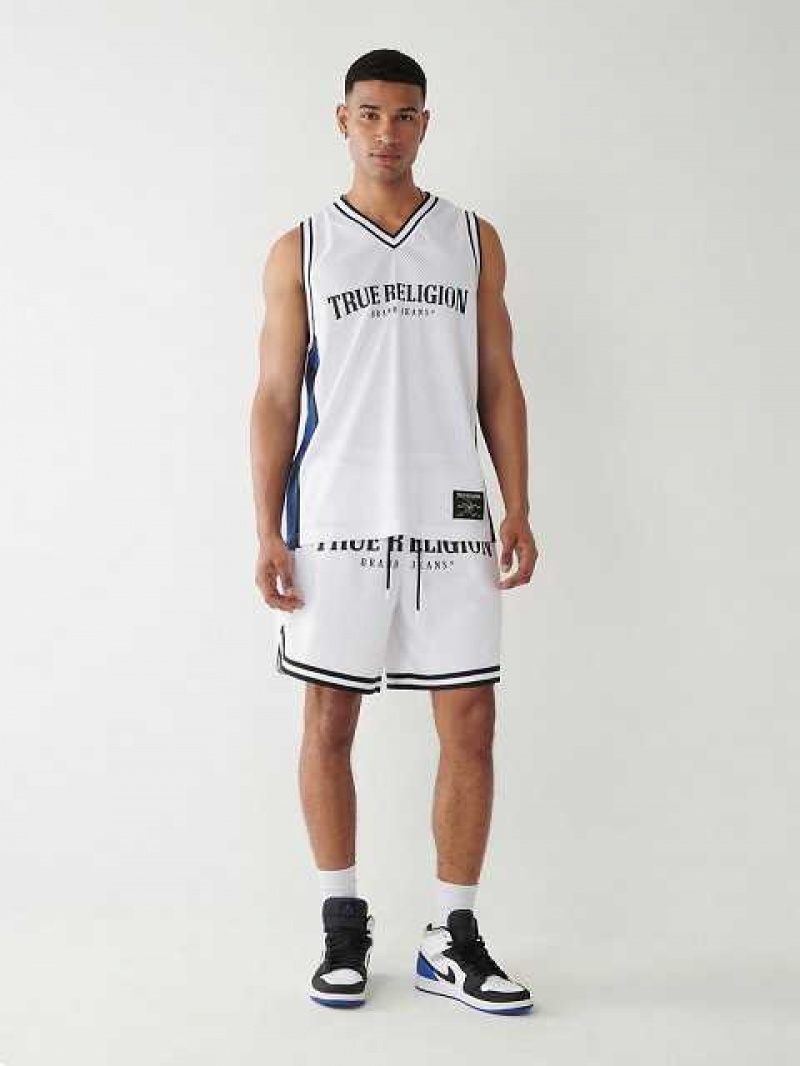 True Religion Mesh Logo Shorts Herr Vita | VZS325064