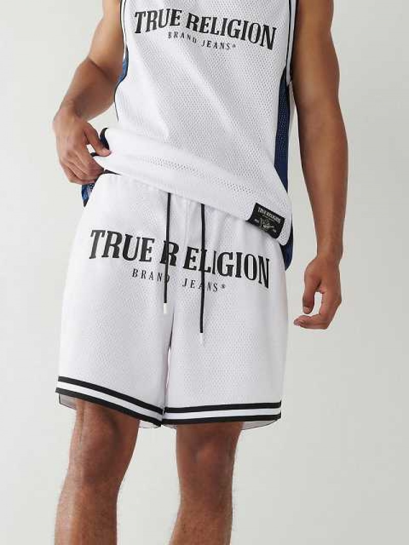 True Religion Mesh Logo Shorts Herr Vita | VZS325064