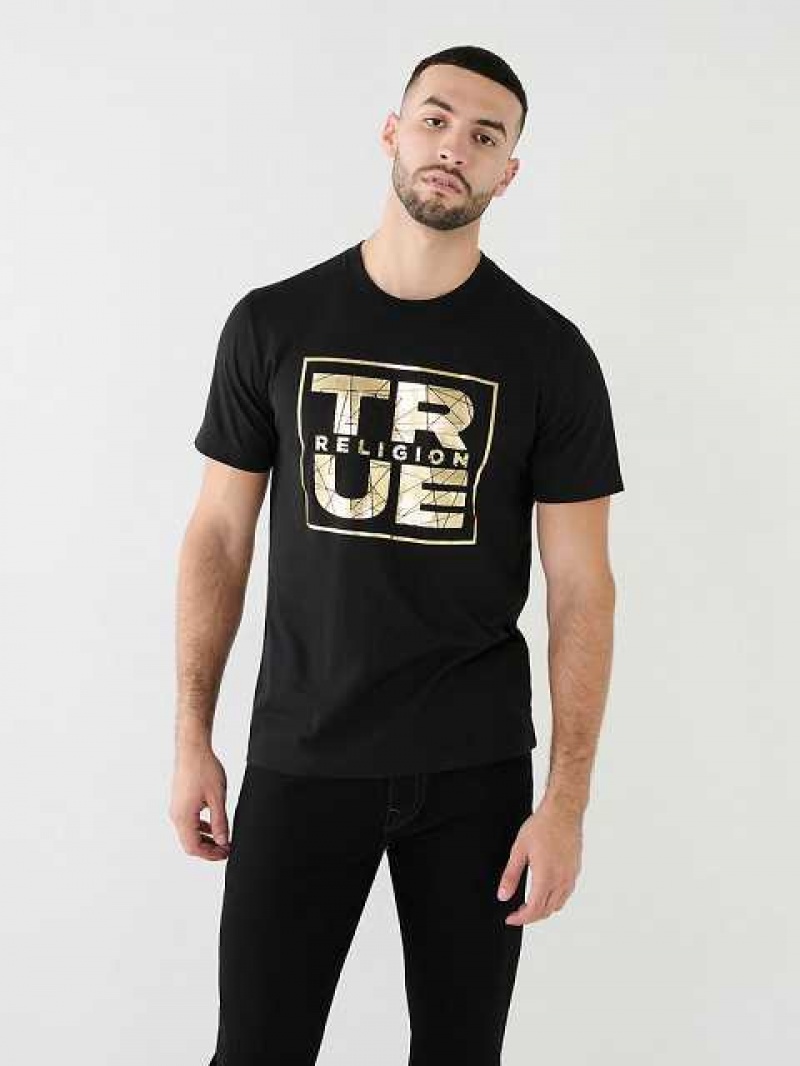 True Religion Metallic Shattered Logo T-shirt Herr Svarta | EKJ097148