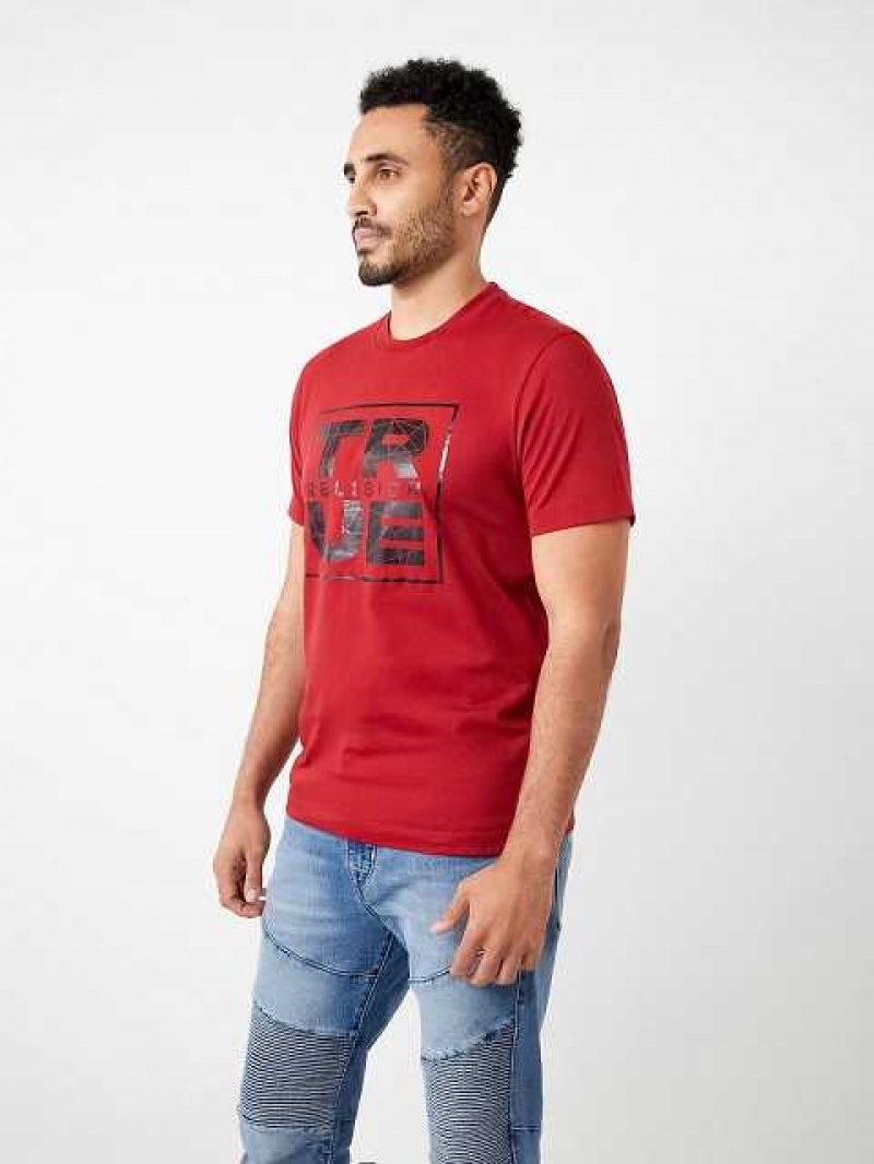 True Religion Metallic Shattered Logo T-shirt Herr Röda | WMO254173