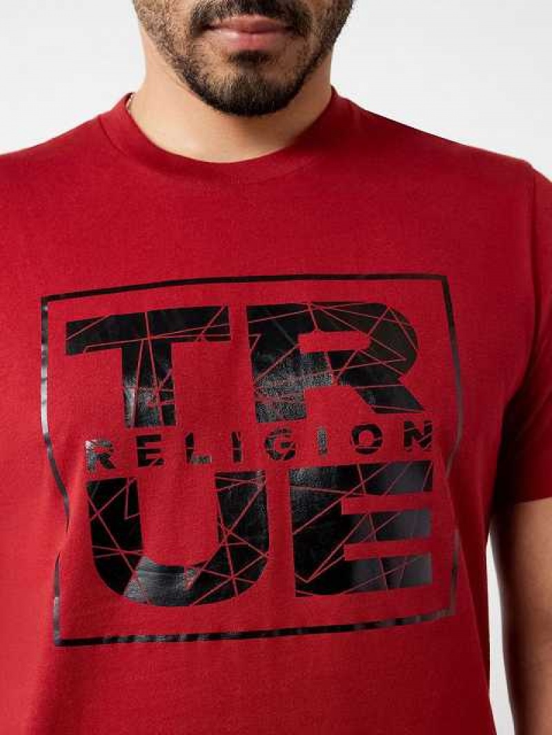 True Religion Metallic Shattered Logo T-shirt Herr Röda | WMO254173