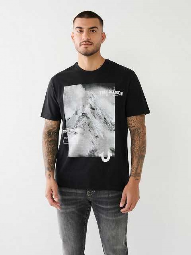 True Religion Mountain Tryck Relaxed T-shirt Herr Svarta | IOR490536