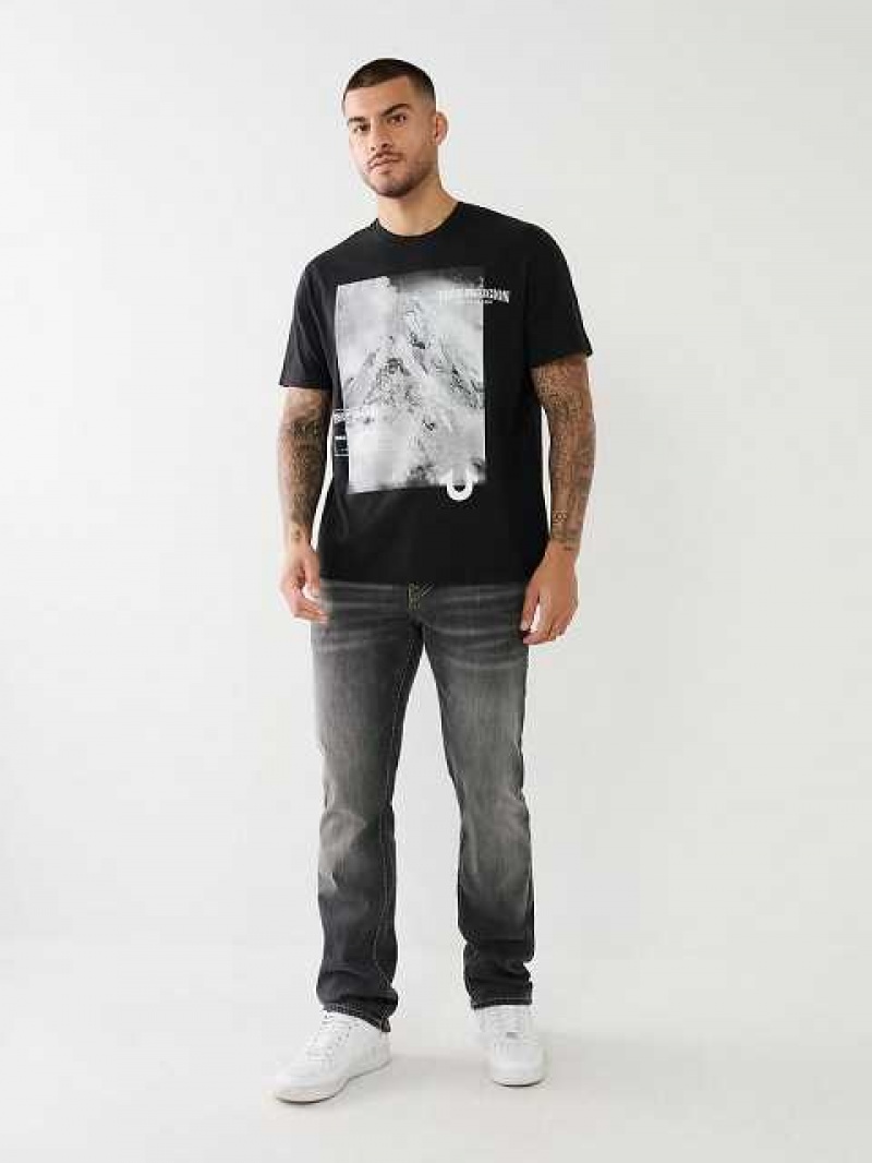 True Religion Mountain Tryck Relaxed T-shirt Herr Svarta | IOR490536