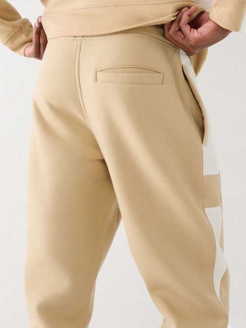 True Religion Panel Logo Joggingbyxor Herr Beige | HZY817503