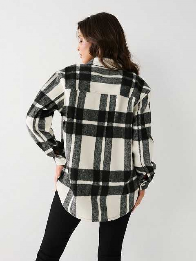 True Religion Plaid Jacka Dam Svarta | WUD197640