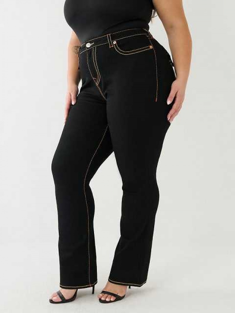 True Religion Plus Becca Big T Bootcut Jeans Dam Svarta | LNG671923